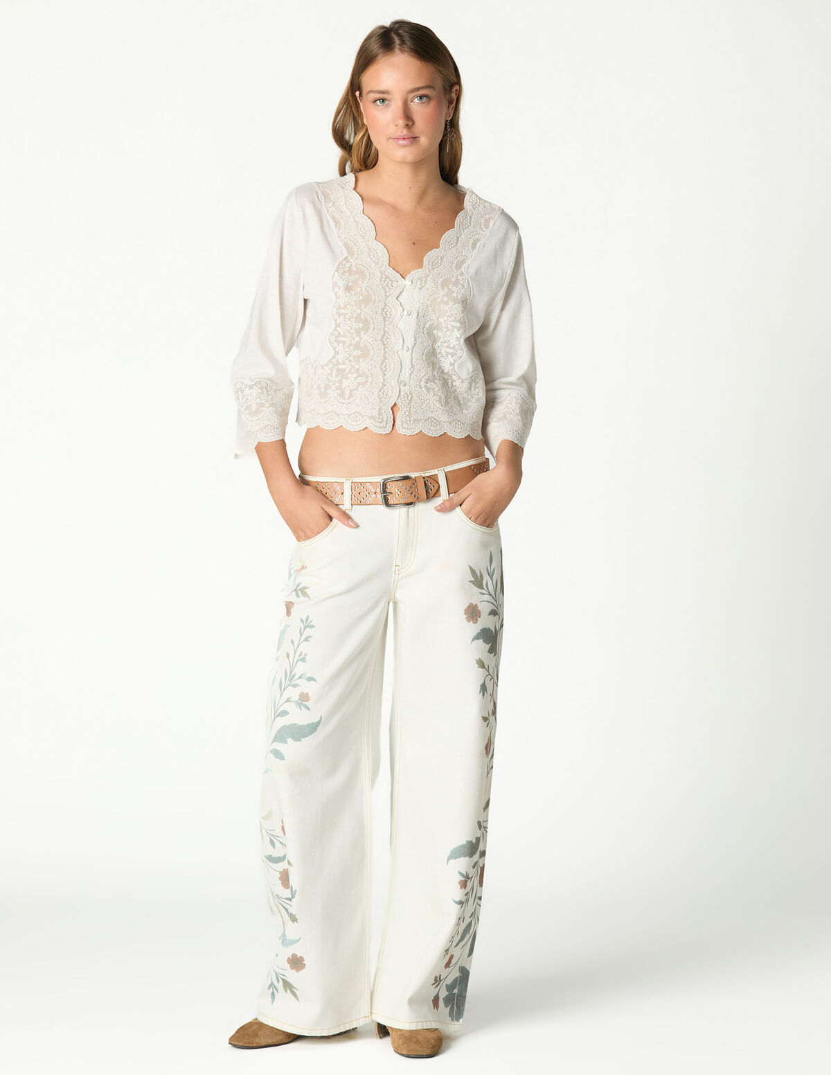 PANTAL&Oacute;N DENIM AZUL PRINT